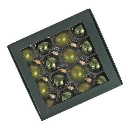 Guličky zelený opal lesk sklo sada 16 ks 30 mm