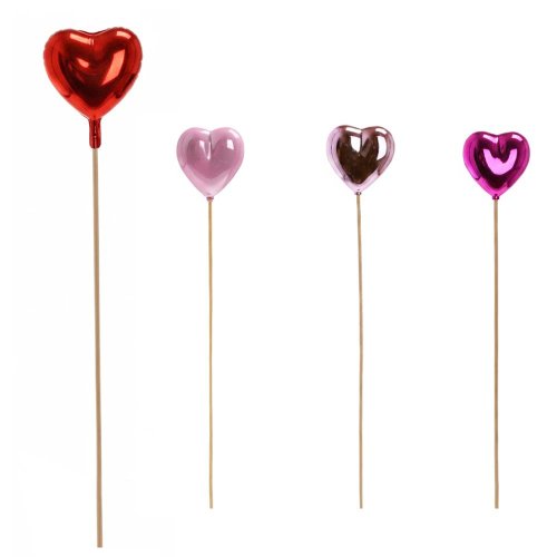 Zápich srdiečko červené, ružové/ks