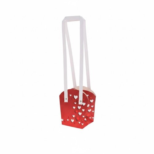 Taška na kvety valentín stredná 13x9,5x9,5cm/výška 42/15cm