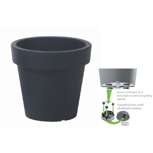 Dlof600n kvetináč lofly s koliečkami  antracit 58,2xv52,3cm/54,7l