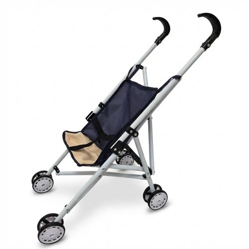 Kočík pre bábiky kovový rám navy blue 53cm