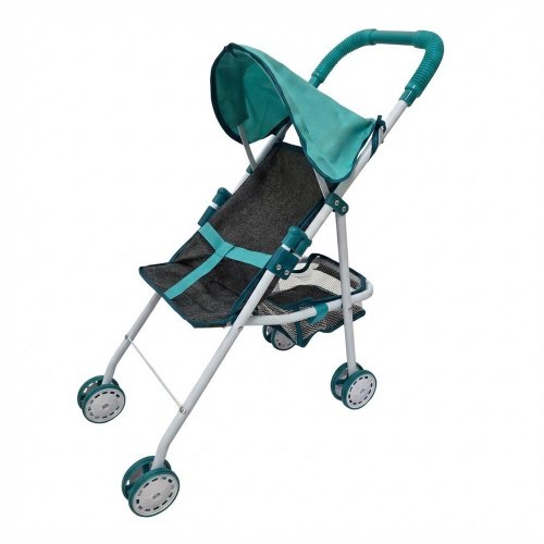 Kočík pre bábiky modro-šedý