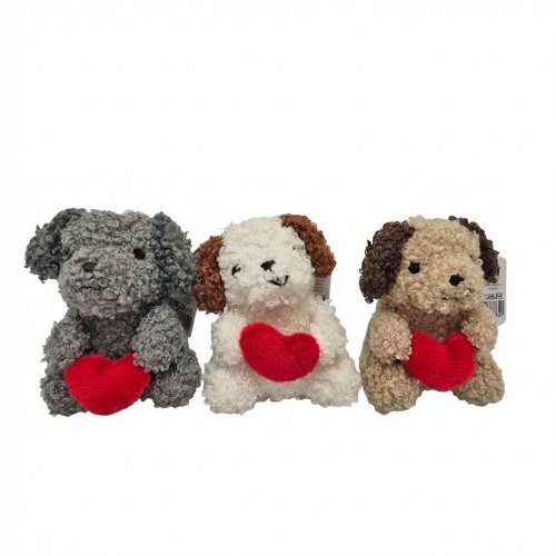 Kovová kľúčenka, psík so srdcom, 8cm