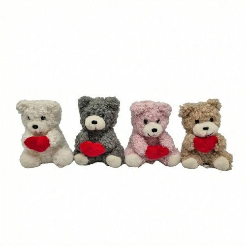 Kovová kľúčenka, plyšový medvedík so srdcom,8cm