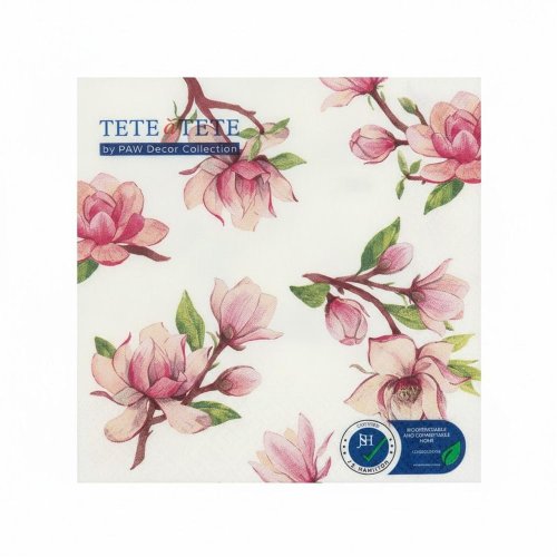 Tl701800 servítky 33x33 cm/20ks/3vrst. magnolia springs