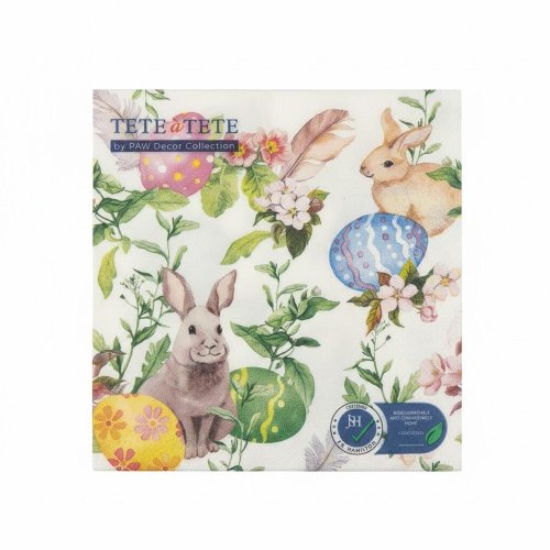 Tl120700 servítky 33x33 cm/20ks/3vrst. boho easter