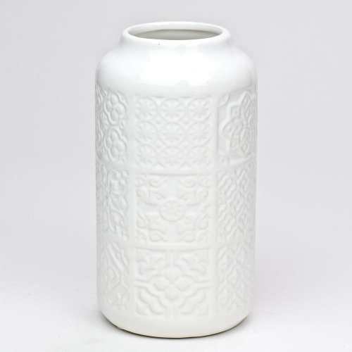 Váza výrez kvety biela 7x10,5x20cm super cena