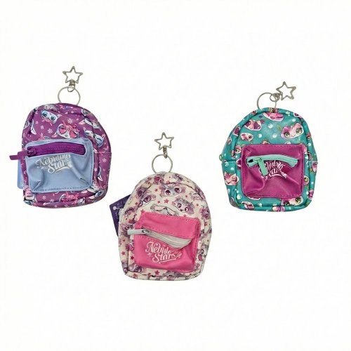 Batoh mini 11cm mix farieb,, prívesok, linajkový notes, pero, guma, nálepky/ks