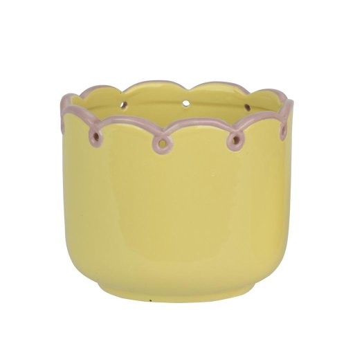Kvetináč obal wavy veľký žltý