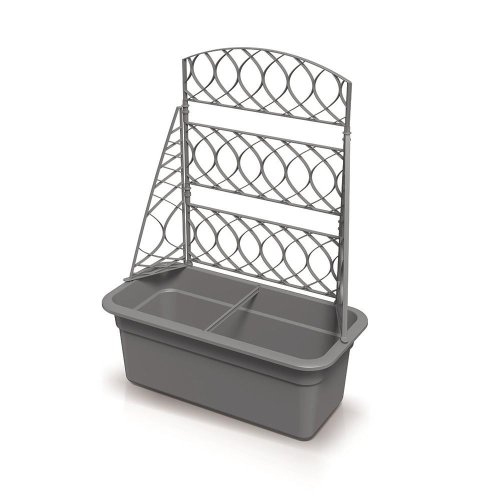 Dblo600 kvetináč s pergolou šedý kameň  š.58xv.setu78cm