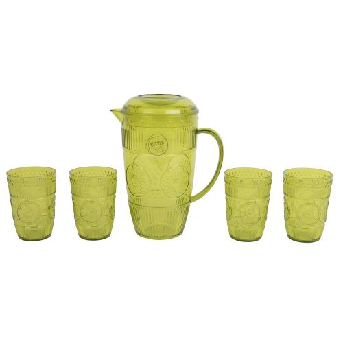 Džbán/ pohár 4ks plast 13,7/v25,5cm