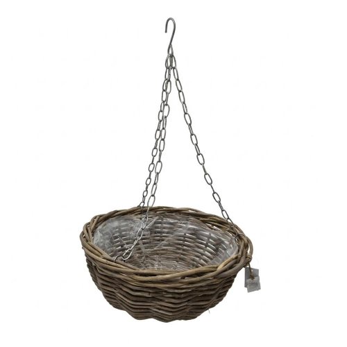 Kôš visiací kubu ratan sivý pr.40x20cm