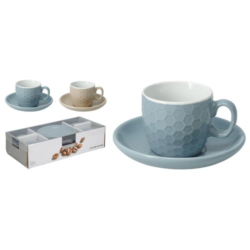 Šálka s podšálkou z kameniny s/2