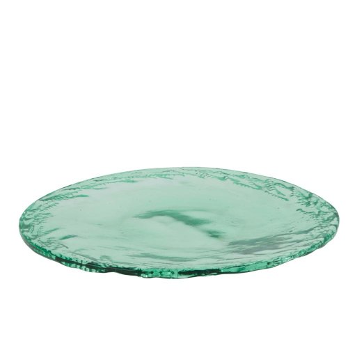 Okrúhly tanier z recyklovaného skla 38,5x38,5x2,5cm