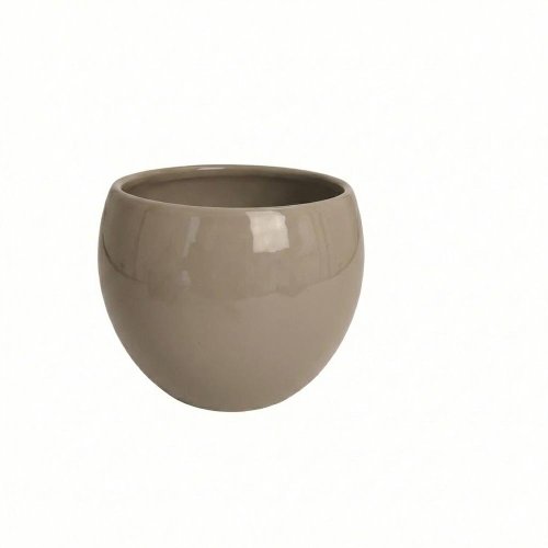 Obal guľa beige grey lesk 510/14cm - Vianočné dekorácie