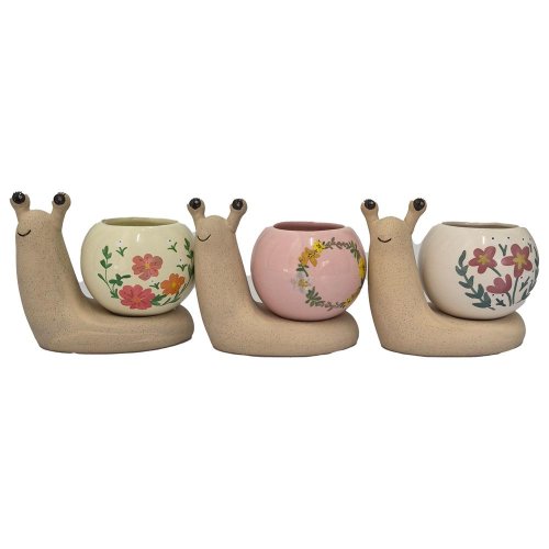 Kvetináč obal slimák ass3  v11,5x13,3x8,8cm