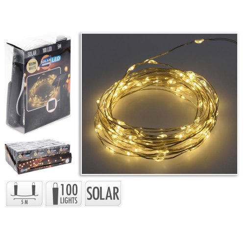 Solárne svetlo reťaz led100/10m ww