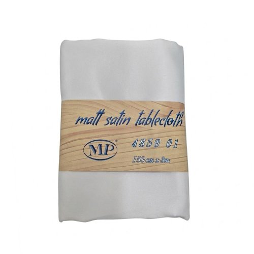 Obrus satén 150cm/3m biely 4859 01