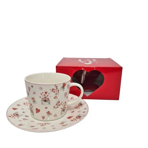 Super cena šálka s podšálkou srdcia 460ml