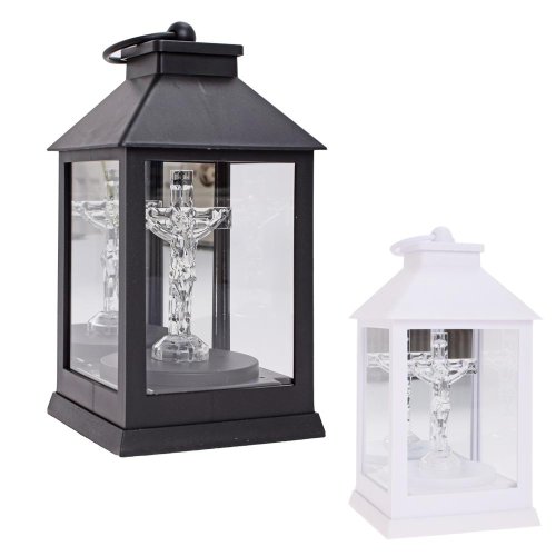 Led lucerna kríž biela,čierna la1+bat