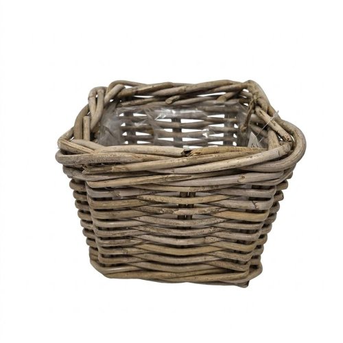 Kôš kubu ratan sivý 21x21x18cm