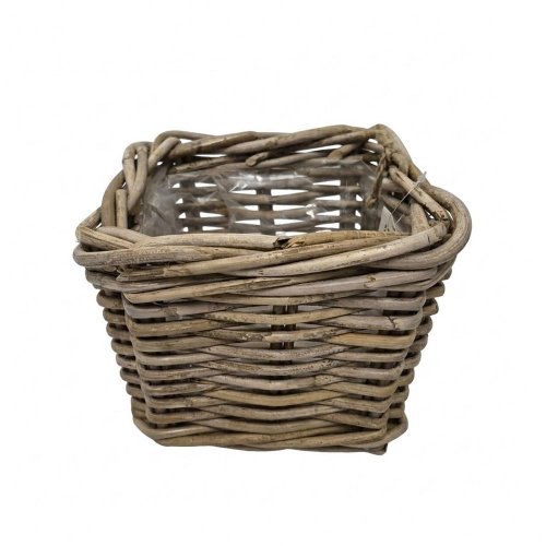 Kôš kubu ratan sivý 27x27x25cm