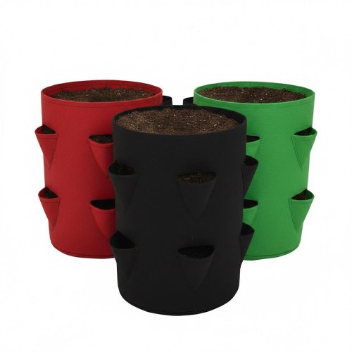 Vrecko na pestovanie jahôd s 8 vreckami na rastliny, 35 x 45 cm, priedušná pls