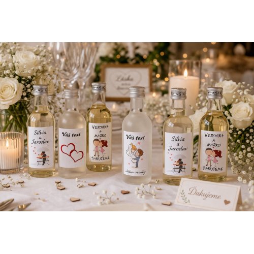 Svadobné mini fľaštičky pre hostí - Svadba