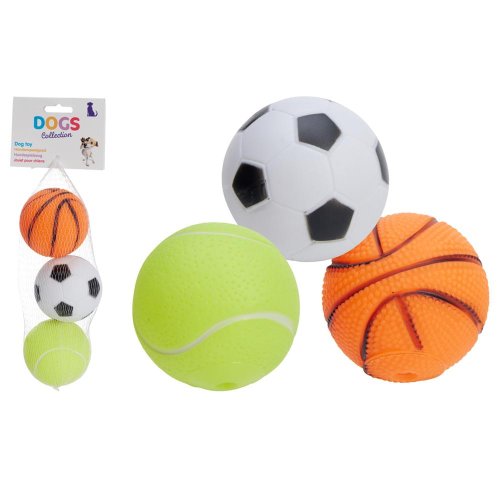 Hračka pre psov s loptičkou 6,5cm s/3