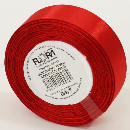 Saten stuha 20mm/15m červená farba 163