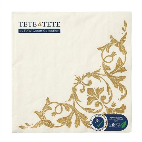 Tl124609 servítky 33x33 cm/20ks/3vrst motif gold