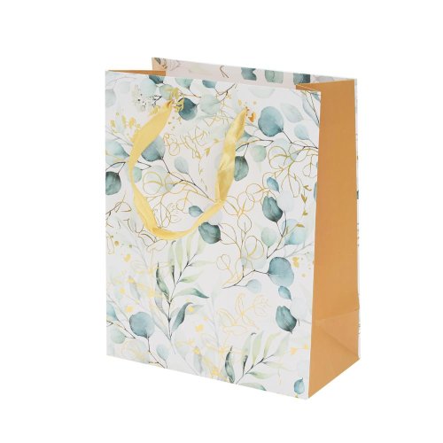 Agb1100203 taška darč..v25x20+10cmeucalyptus leaves