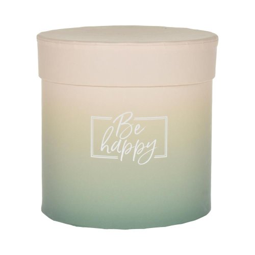 Darč.krabička be happy 11x11cm krém.,zelená