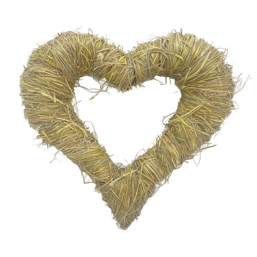 Veniec srdce slama 30x27cm natur