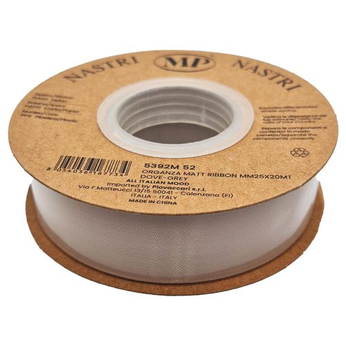 Stuha organza 2,5cm/20m bl. hnedá 5392m 52