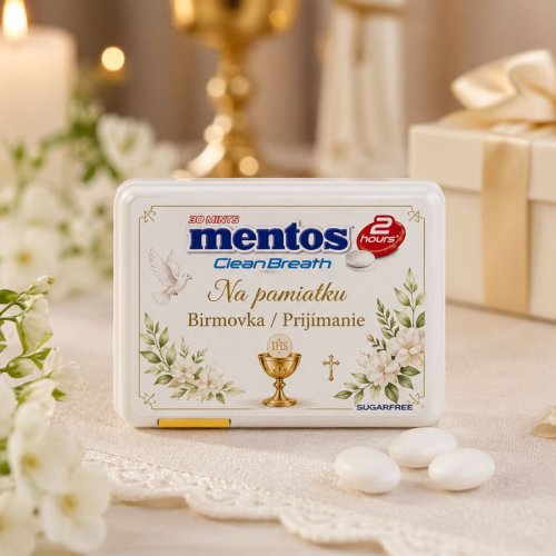 Mentos cukríky na prijímanie/birmovku