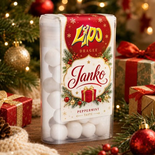 Vianočné dražé cukríky - mikuláš so sobom