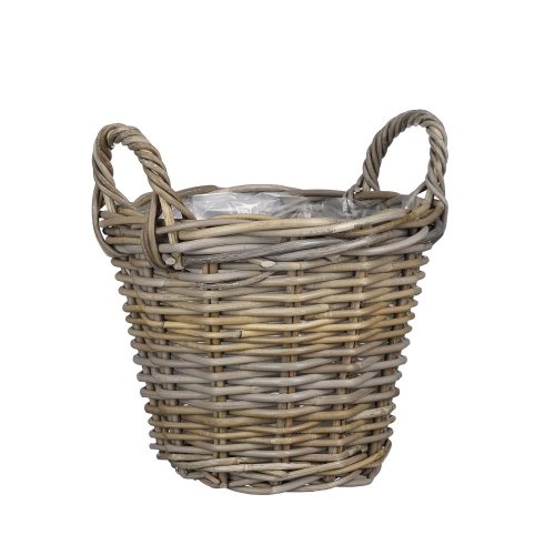 Košík prútie s ušami sivý v23/pr.30cm - Vianočné dekorácie a ozdoby