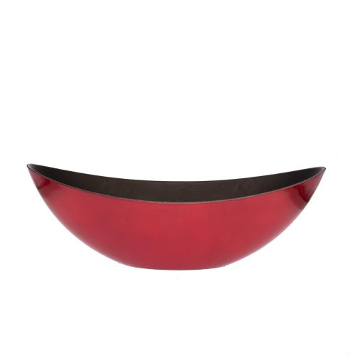 Loďka plast 39x12x13cm metal červená - Vianočné dekorácie a ozdoby