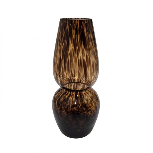 Váza sklo hnedá  v34/pr.15cm - Umelé kvety