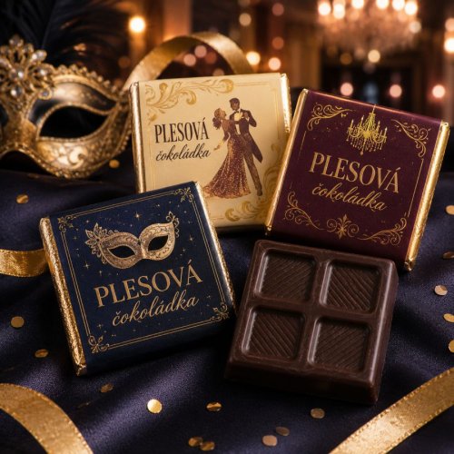 Plesová mini čokoládka, tancujúci pár, zelené šaty
