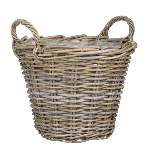 Kôš prútie s úchyt. grey v30 x pr.40cm - Vianočné dekorácie a ozdoby