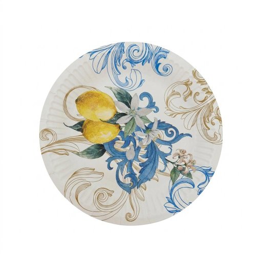 Ppd8004800 tanier pap pr.18cm/8ks baroque lemon sicilian bloom - Aranžérsky materiál