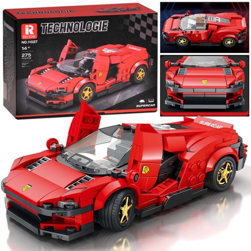 Technické bloky futuristické auto červené zdvíhacie dvere 275 dielikov - Umelé kvety