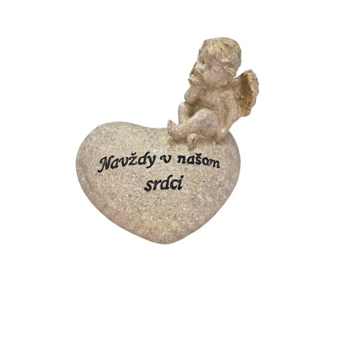Anjel navždy v našom srdci 12x10x11,5cm šedý