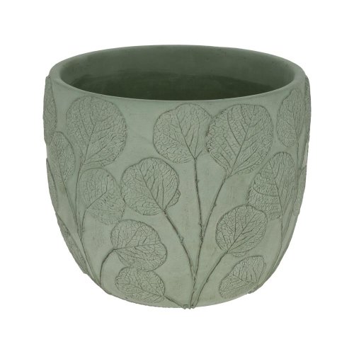 Kvetináč cement kvety 17,3x17,3x14,8cm zelený - Vianočné dekorácie
