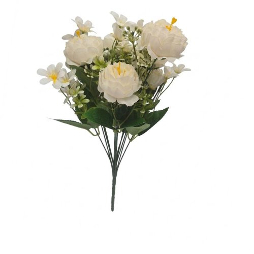 Kytica pivonka krémová, drobné kvety,zeleň 37cm