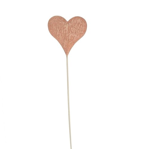 Zápich srdce oranžové plech 5,5*0,5*31cm