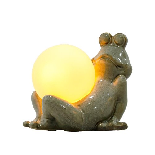 Žaba led porc. 13,5x10x11,5cm zelená - Lampáše