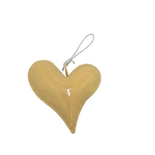 Záves srdce žlté plech 10*3*11cm - Veľkonočné ozdoby